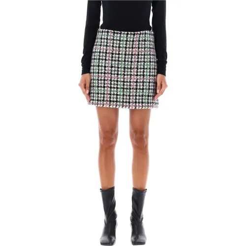 Stylish Grey Embroidered Mini Skirt , female, Sizes: XS, S - Msgm - Modalova