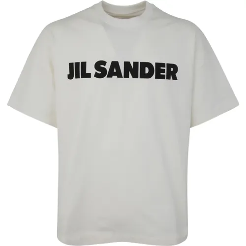 Printed Logo Crew Neck T-Shirt , male, Sizes: S, M, XS, L - Jil Sander - Modalova