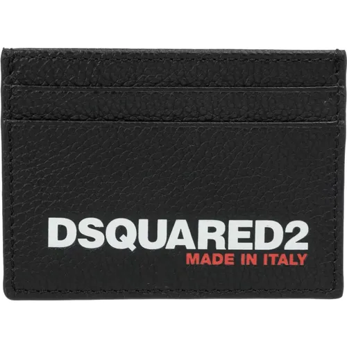 Wallets & Cardholders, male, , Size: ONE SIZE Patterned Credit Card Holder - Dsquared2 - Modalova