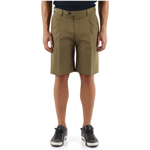 Baumwolle Leinen Regular Fit Bermuda Shorts , Herren, Größe: 2XL - Corneliani - Modalova