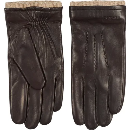 Gloves, male, , Size: S Dark Leather Gloves for Men - Howard London - Modalova