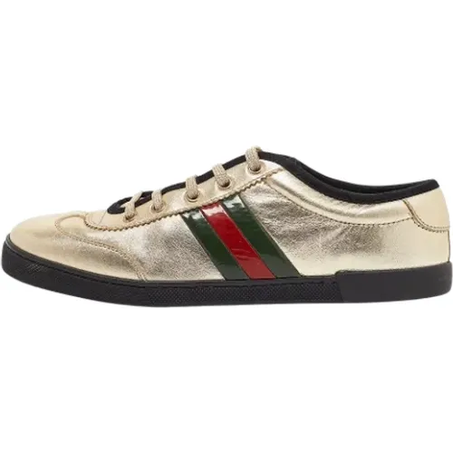 Pre-owned Sneakers, female, , Size: 8 1/2 US Pre-owned Leather sneakers - Gucci Vintage - Modalova