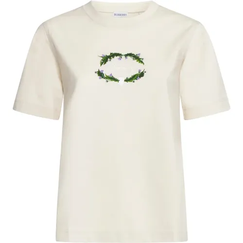 Multicolor Logo Crew Neck T-shirt , Damen, Größe: M - Burberry - Modalova