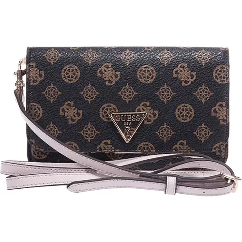 Elegant Mini Crossbody Bag Peony Print , female, Sizes: ONE SIZE - Guess - Modalova