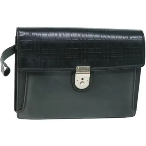 Pre-owned Clutches, female, , Size: ONE SIZE Pre-owned Leather clutches - Burberry Vintage - Modalova