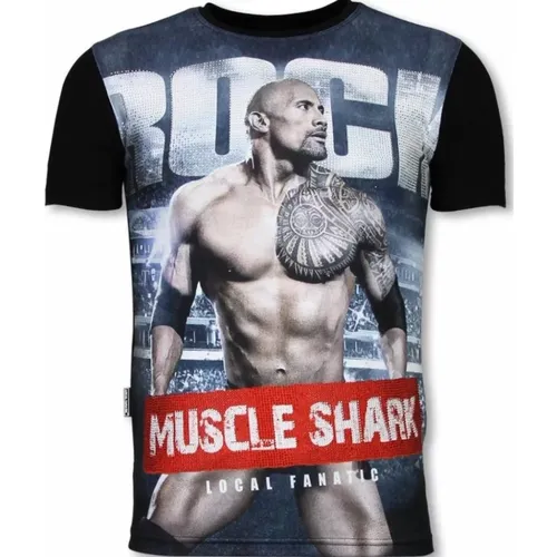 Muscle shark rock rhinestone - Herren T-Shirt - 11-6289Z , Herren, Größe: XL - Local Fanatic - Modalova