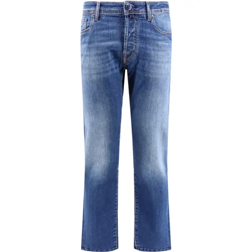 Stretch Cotton Jeans with Back Logo Patch , male, Sizes: W37 - Jacob Cohën - Modalova