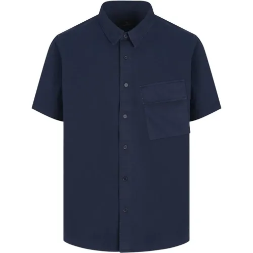 Scale Short Sleeve Shirt in Navy , male, Sizes: S, 2XL, L - Belstaff - Modalova