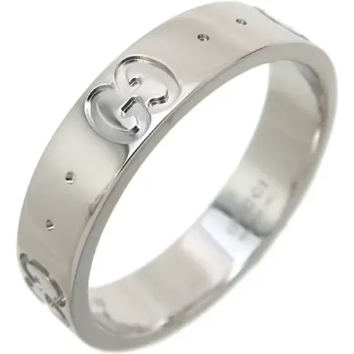 Pre-owned White Gold rings , female, Sizes: ONE SIZE - Gucci Vintage - Modalova