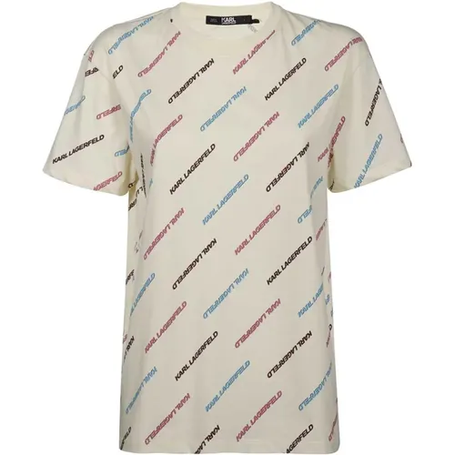 T-Shirts, female, , Size: XS Cotton T-shirt - Karl Lagerfeld - Modalova