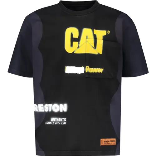 Katze Bedrucktes Baumwoll-T-Shirt , Herren, Größe: S - Heron Preston - Modalova