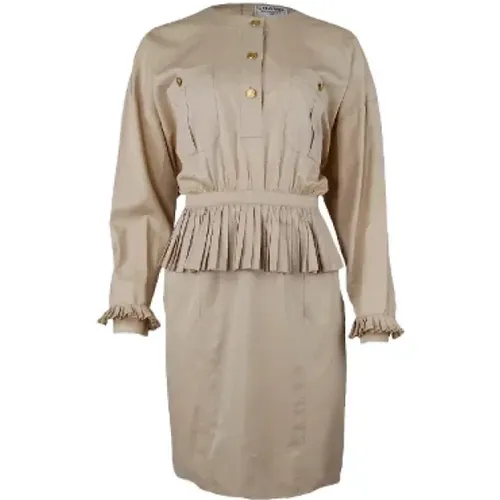 Chanel Pleated Cotton Dress , female, Sizes: M - Chanel Vintage - Modalova