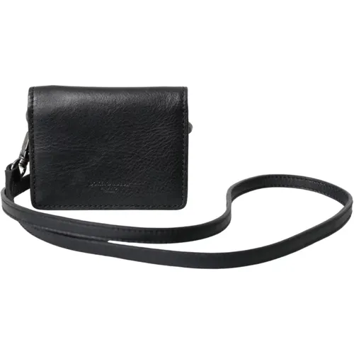 Leather Bifold Sling Cardholder Wallet , female, Sizes: ONE SIZE - Dolce & Gabbana - Modalova