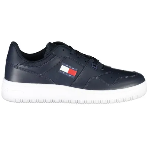 Blaue Kontrast-Sneakers mit Logo-Detail , Herren, Größe: 40 EU - Tommy Hilfiger - Modalova