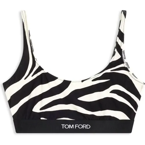 Sport Bras, female, , Size: M Zebra Print Crop Top Underwear - Tom Ford - Modalova