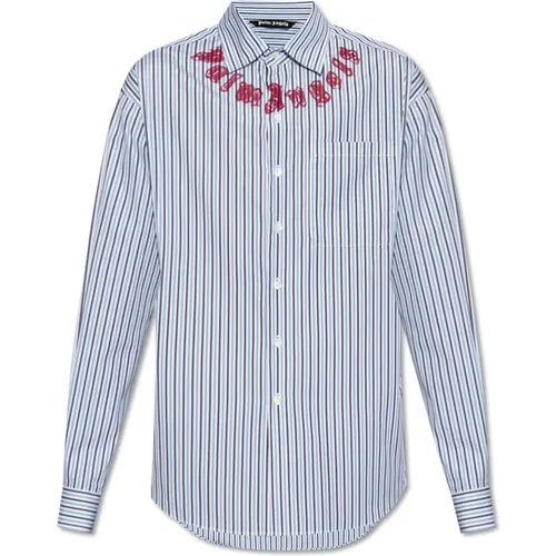 Casual Shirts, male, , Size: XL Striped pattern shirt - Palm Angels - Modalova