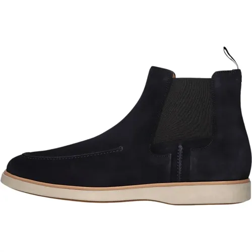 Marineblaue Wildleder Chelsea Boots Stilvolle Herren , Herren, Größe: 43 EU - Magnanni - Modalova