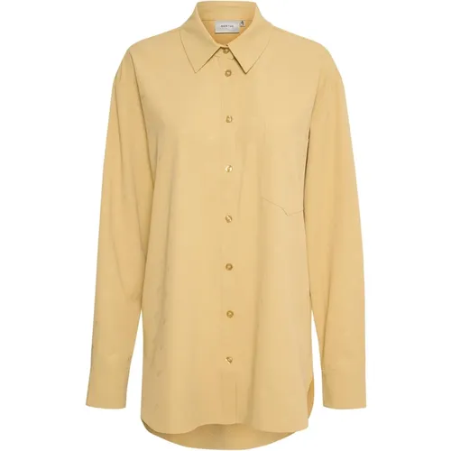Long Sleeve Shirt with Collar and Chest Pocket , female, Sizes: 2XL, XL, XS, L, M, S - Gestuz - Modalova