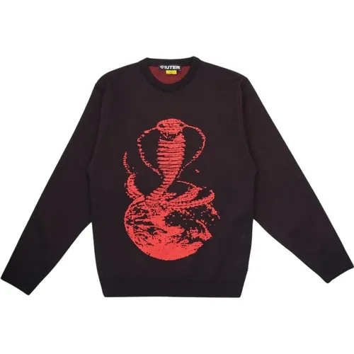 Cobra Black Crewneck Sweater , male, Sizes: XL - Iuter - Modalova
