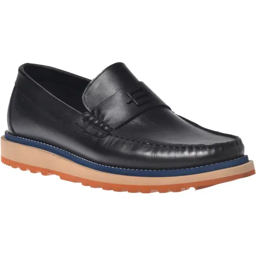 Loafer in black calfskin , Herren, Größe: 45 EU - Baldinini - Modalova