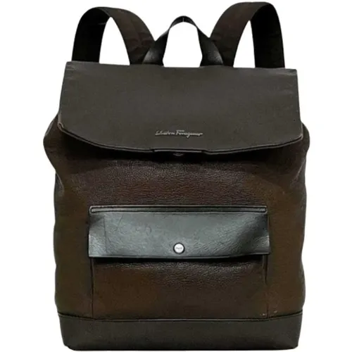 Pre-owned Backpacks, unisex, , Size: ONE SIZE Pre-owned Leather Backpack - Salvatore Ferragamo Pre-owned - Modalova