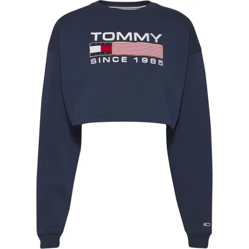 Sweatshirts, female, , Size: L Crewneck Sweatshirt - Tommy Jeans - Modalova