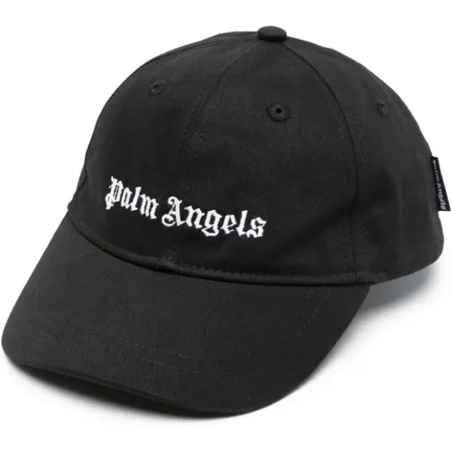 Schwarze Weiße Logo Baseballkappe , Herren, Größe: ONE Size - Palm Angels - Modalova