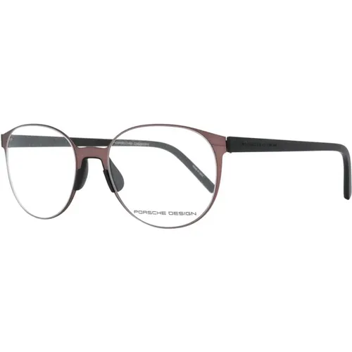 Glasses, unisex, , Size: ONE SIZE Burgundy Round Metal Optical Frames - Porsche Design - Modalova