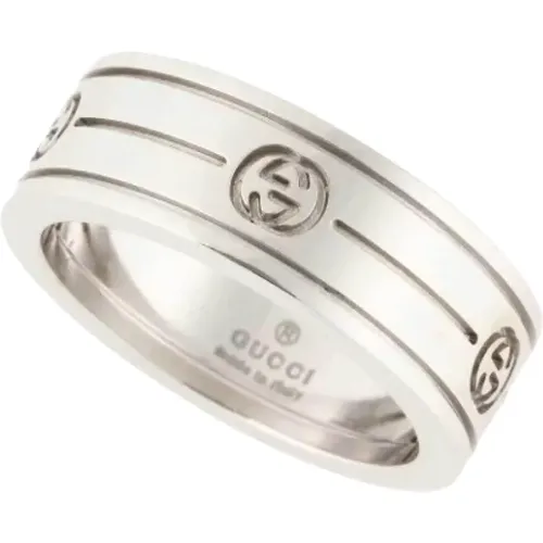 Pre-owned Jewellery, female, , Size: ONE SIZE Pre-owned White Gold rings - Gucci Vintage - Modalova