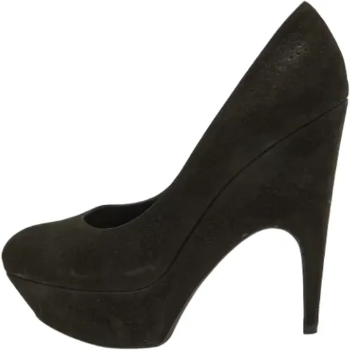 Pre-owned Pumps, female, , Size: 10 US Pre-owned Suede heels - Yves Saint Laurent Vintage - Modalova