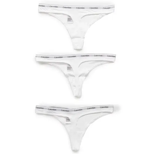 Bottoms, female, , Size: L Printed Cotton Thong Underwear 3pk - Calvin Klein - Modalova