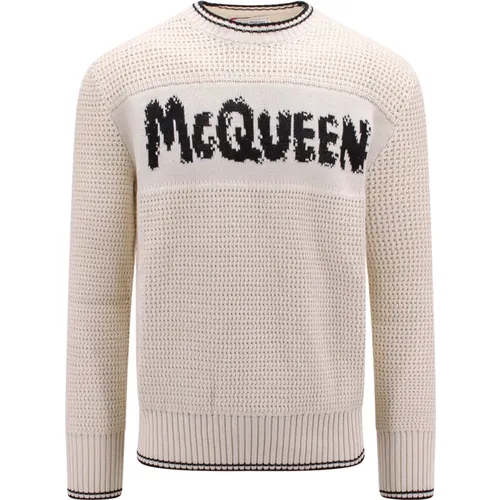 Graffiti Cotton Sweater , male, Sizes: M, L, S - alexander mcqueen - Modalova
