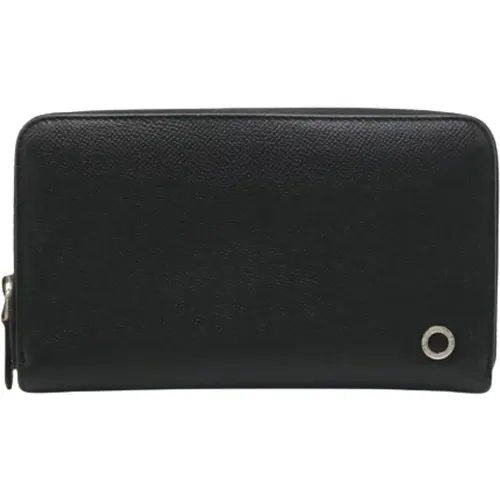 Pre-owned Wallets, male, , Size: ONE SIZE Pre-owned Man Leather Wallet - Bvlgari Vintage - Modalova