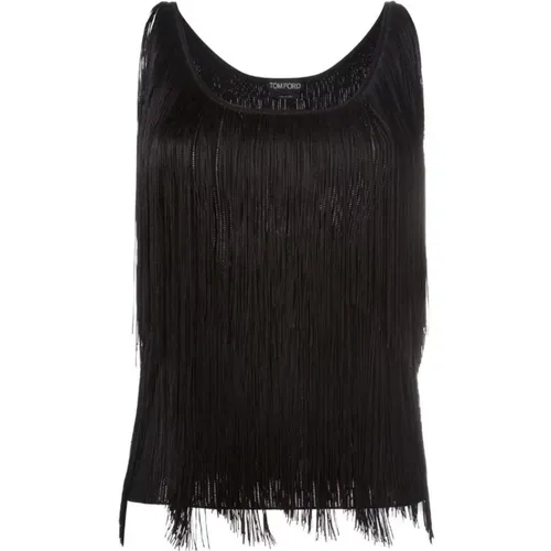 Sleeveless Tops, female, , Size: S Fringe Tank Top for Women - Tom Ford - Modalova