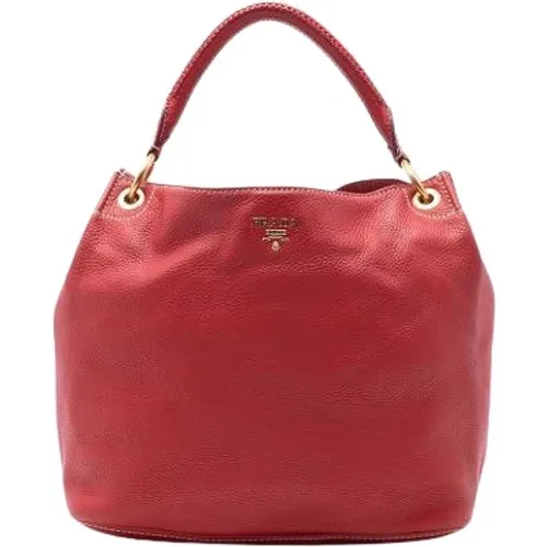 Pre-owned Shoulder Bags, female, , Size: ONE SIZE Pre-owned Vintage Leather Shoulder Bag - Prada Vintage - Modalova