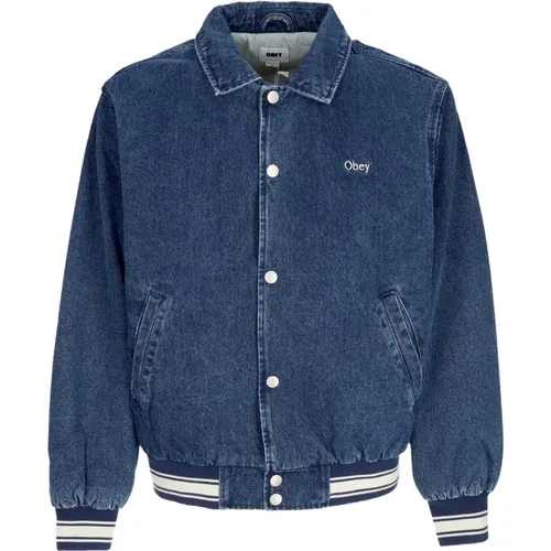 Rose Blouson Jacke Stone Wash , Herren, Größe: L - Obey - Modalova