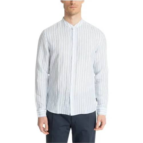 Striped Multicolour Button-Up Shirt with Pocket , male, Sizes: M, L, XL - Michael Kors - Modalova