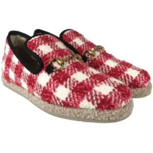 Pre-owned Flats, female, , Size: 7 1/2 US Pre-owned Wool espadrilles - Gucci Vintage - Modalova