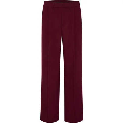 High-Waisted Wide-Leg Anzusz Pants Tawny Port , female, Sizes: XL - Saint Tropez - Modalova