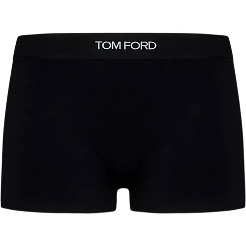 Schwarze Modal Boxershorts mit Logo-Bund - Tom Ford - Modalova