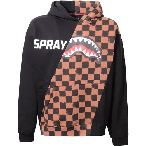 Hoodies, male, , Size: L Grey Cotton Hoodie with Logo Print - Sprayground - Modalova