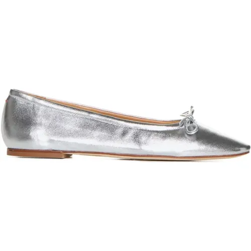 Silberne Flache Schuhe Delfina 8mm , Damen, Größe: 36 EU - aeyde - Modalova