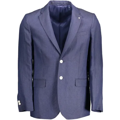 Blazers, male, , Size: XL Linen Classic Jacket - Gant - Modalova