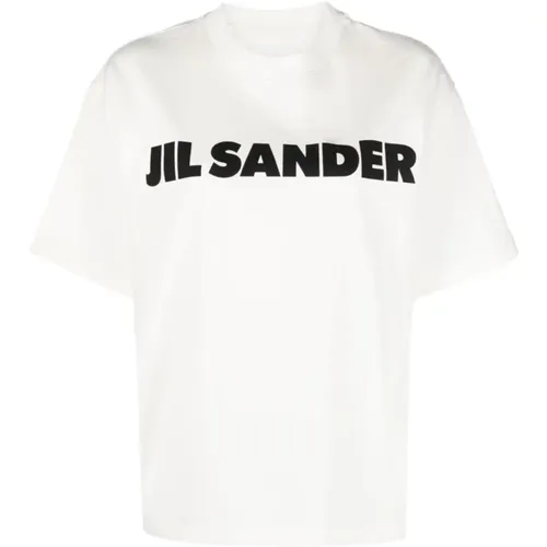 Porcelain Logo T-shirt , Damen, Größe: L - Jil Sander - Modalova