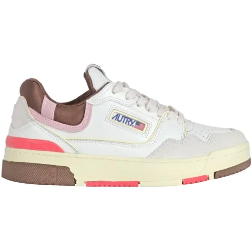 Leather and suede sneakers with logo , female, Sizes: 5 UK, 6 UK - Autry - Modalova