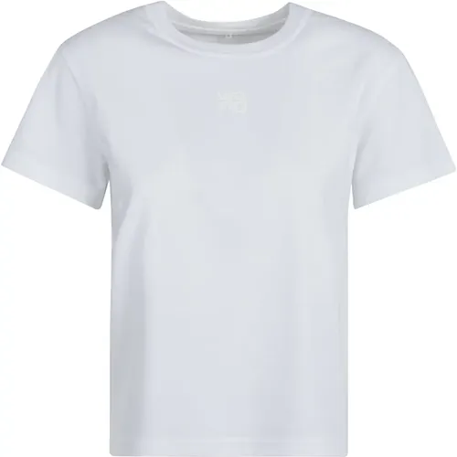 Weiße Logo-Print-Tee für Frauen , Damen, Größe: M - alexander wang - Modalova