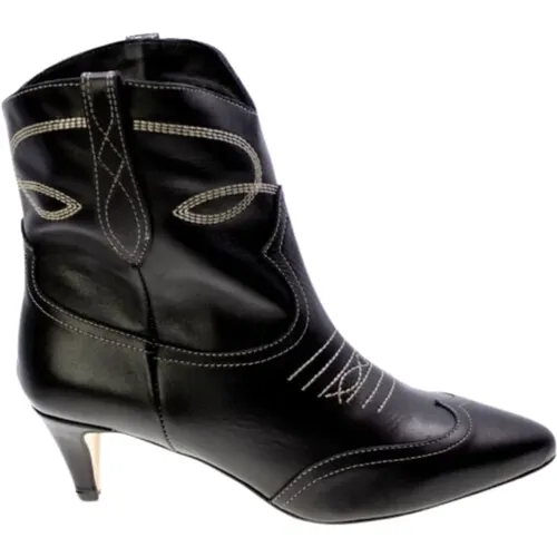 Schwarze flache Schuhe mit dünnem und kurzem Absatz - Gisel Moire - Modalova
