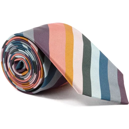 Ties, male, , Size: ONE SIZE Striped Silk Tie - PS By Paul Smith - Modalova