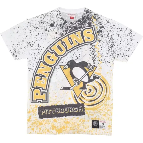 T-Shirts, male, , Size: XL Pittsburgh Penguins Burst Tee - Mitchell & Ness - Modalova