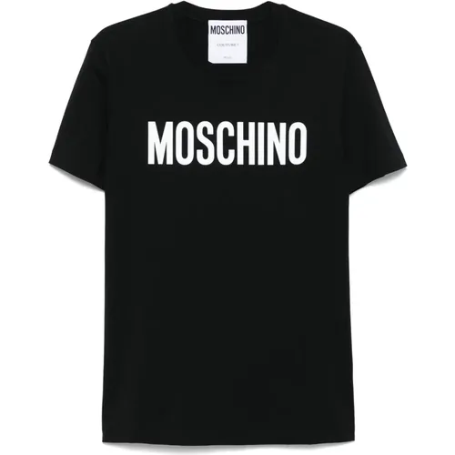 T-Shirts, male, , Size: S Crew Neck Logo T-shirt - Moschino - Modalova